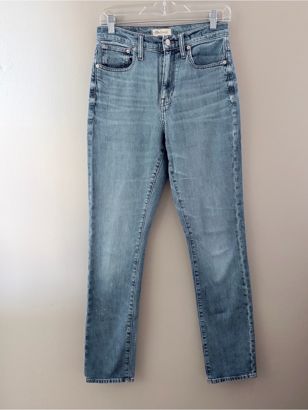 Madewell High-Rise Slim Boyjean Light Wash Denim Jeans Size 26 Tall
